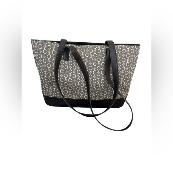 Celine Handbags - CELINE Macadam Tote with Leather Trim